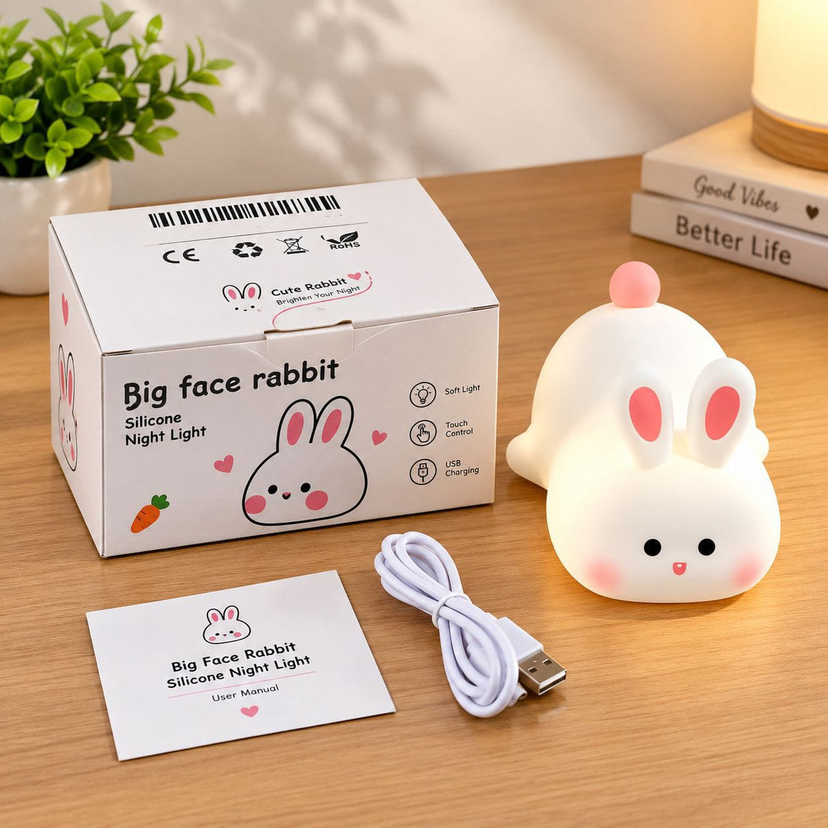 Cute Bunny Silicone Night Light