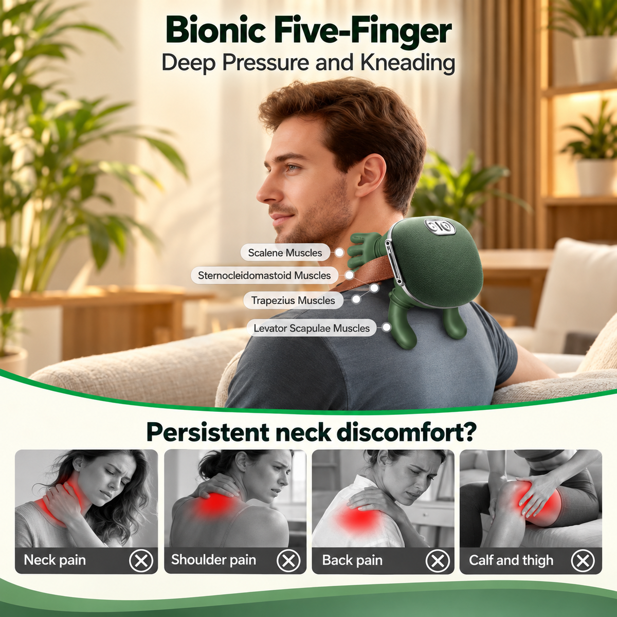 Premium Green Electric Body Massager