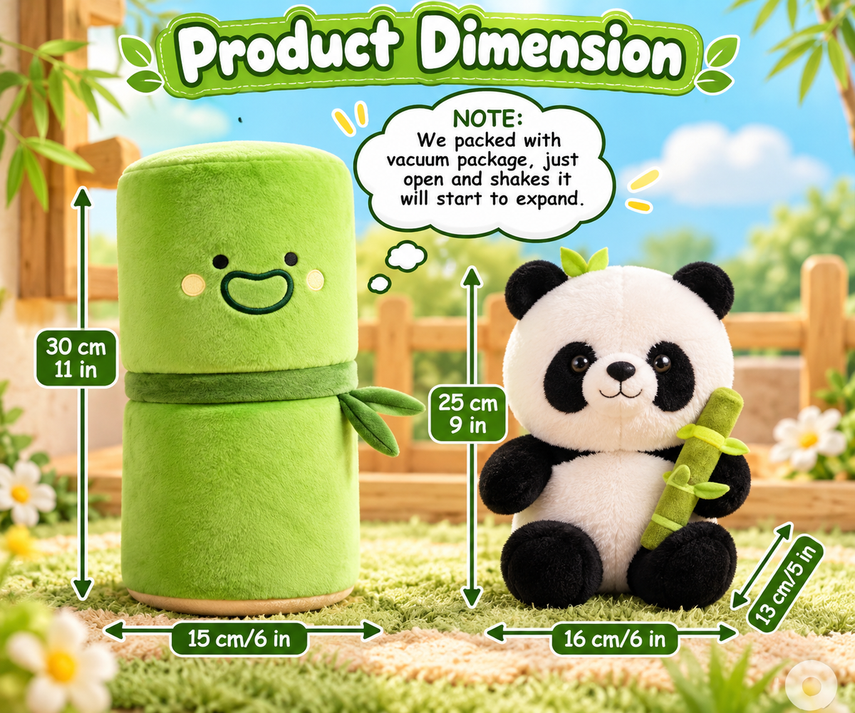 Cute Bamboo Panda Plush Toy