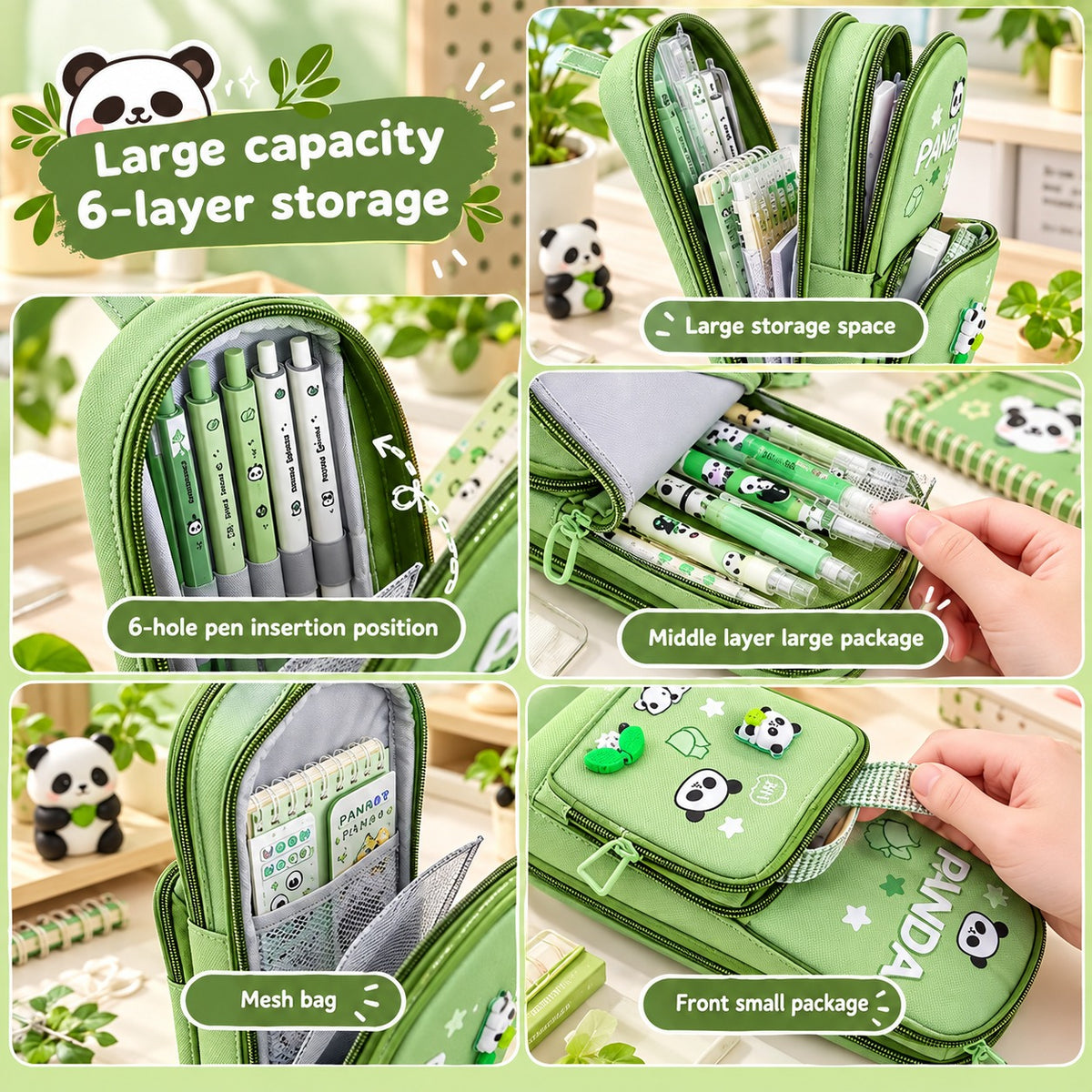 Cute Panda School Stationery Set